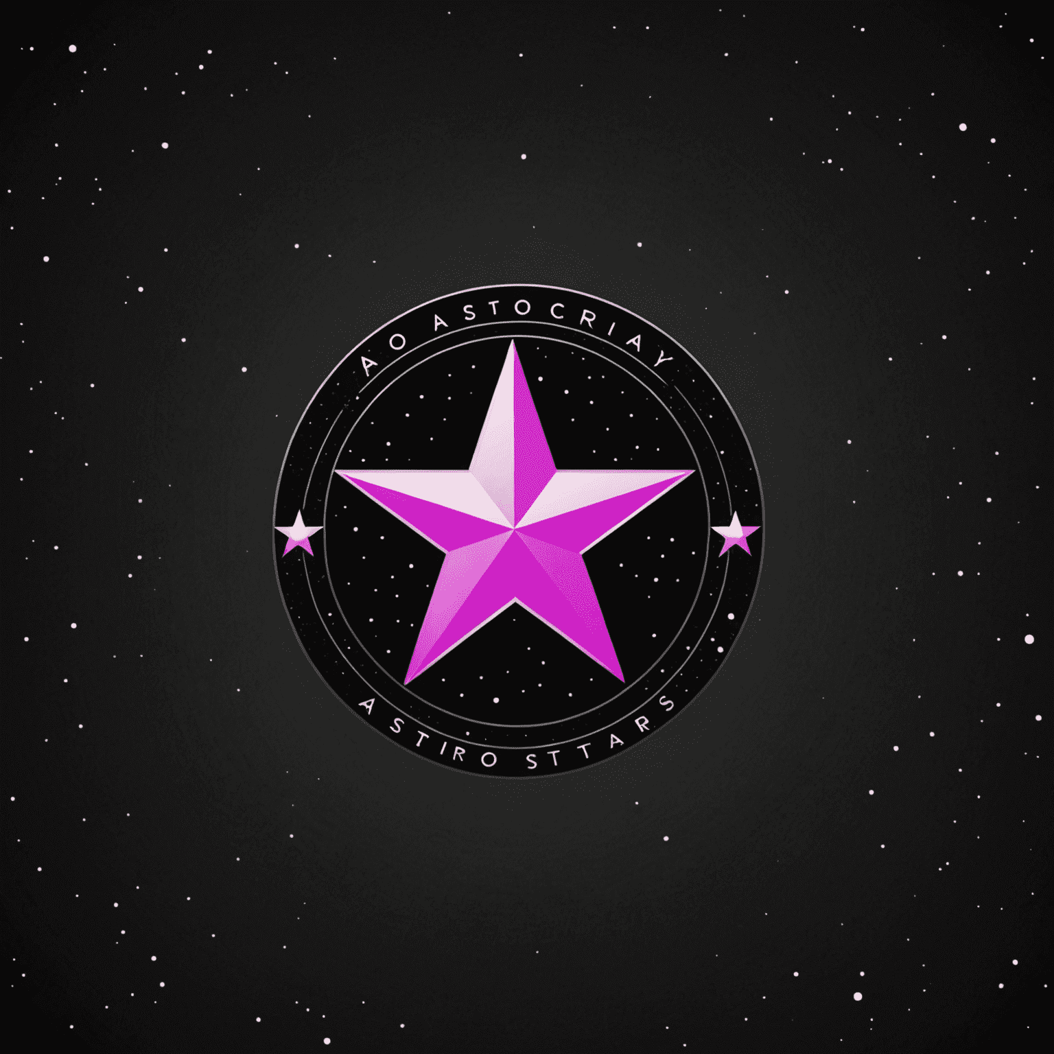 Logo-ul Astroclaritystars.store cu o stea roz strălucitoare pe un fundal negru